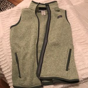 Patagonia light green vest!